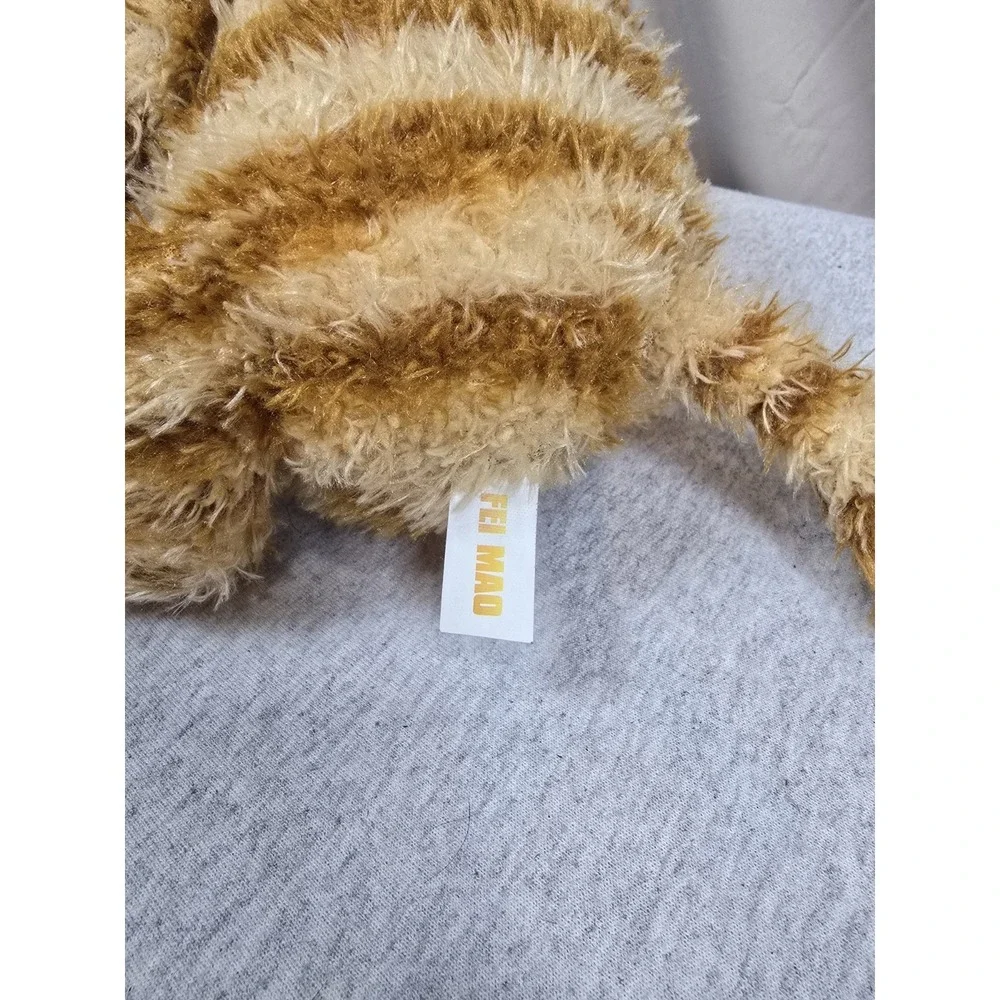 Fat Angry Cat Plush Doll Orange Tabby Grumpy Cat Bulging Eyes Soft Toy EUC